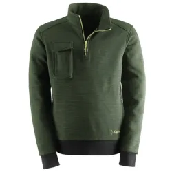 FELPA SLICK MEZZA ZIP VERDE XL