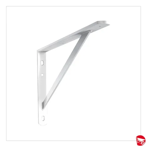 MENSOLA OBELIX IN ACCIAIO VERNICIATO BIANCO CM.40x25,5X3 [MO40B]