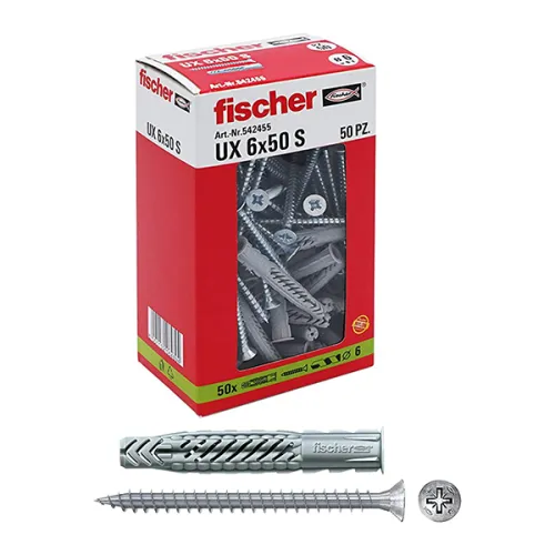 UX 6X50 R S/10 TASSELLO C/VITE TASSELLI UNIVERSALE (50 PZ/CF)