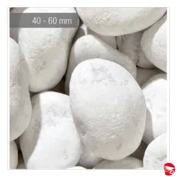 SASSO CIOTTOLO BIANCO CARRARA 40-60 MM. SACCO DA 25 KG.