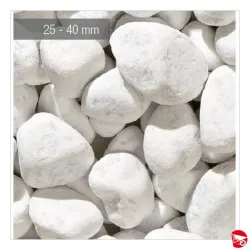 SASSO CIOTTOLO BIANCO CARRARA 25-40 MM. SACCO DA 25 KG.