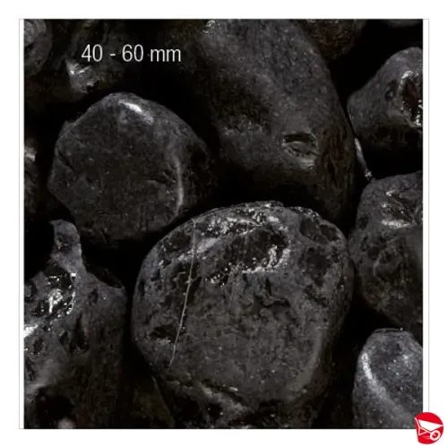 SASSO CIOTTOLO NERO EBANO 40-60 MM. SACCO DA 25 KG.